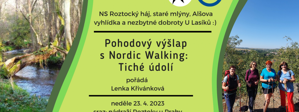 Pohodový výšlap s Nordic Walking: Tiché údolí. Pořádá Lenka Křivánková, Nezrezneme.cz.